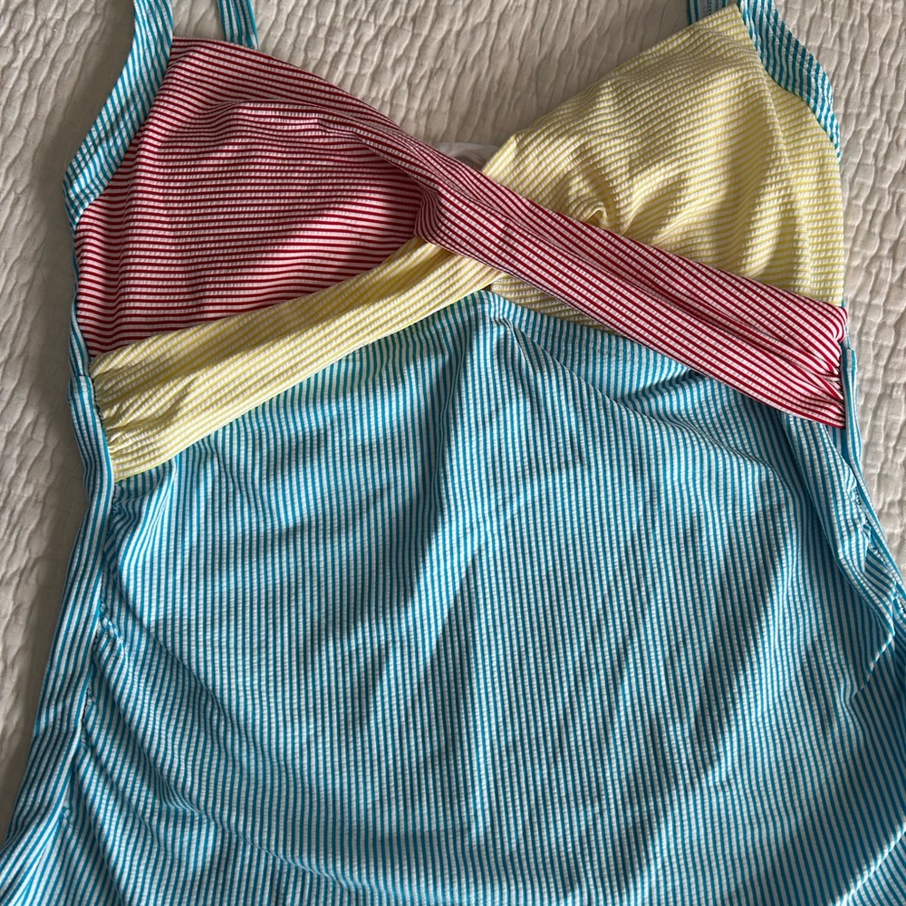 Lands' End Multicolor Striped Swimsuit top